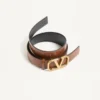 Ceinture réversible Vlogo Signature en cuir de veau brillant 30 mm
