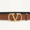Ceinture réversible Vlogo Signature en cuir de veau brillant 30 mm