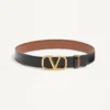 Ceinture réversible Vlogo Signature en cuir de veau brillant 30 mm