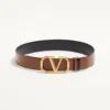 Ceinture réversible Vlogo Signature en cuir de veau brillant 40 mm