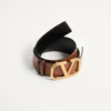 Ceinture réversible Vlogo Signature en cuir de veau brillant 40 mm