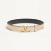 Ceinture réversible Vlogo Signature en cuir de veau métallisé et brillant 30 mm Ceinture réversible Vlogo Signature en cuir de veau métallisé et brillant 30 mm