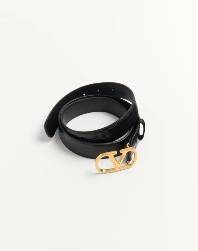 Ceinture Vlogo Signature en crocodile 30 mm