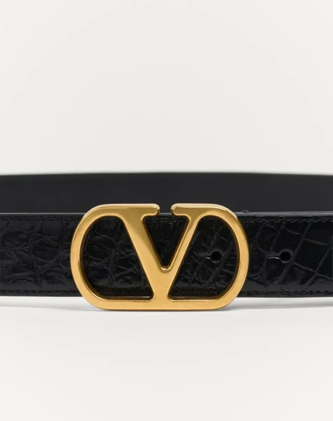 Ceinture Vlogo Signature en crocodile 30 mm