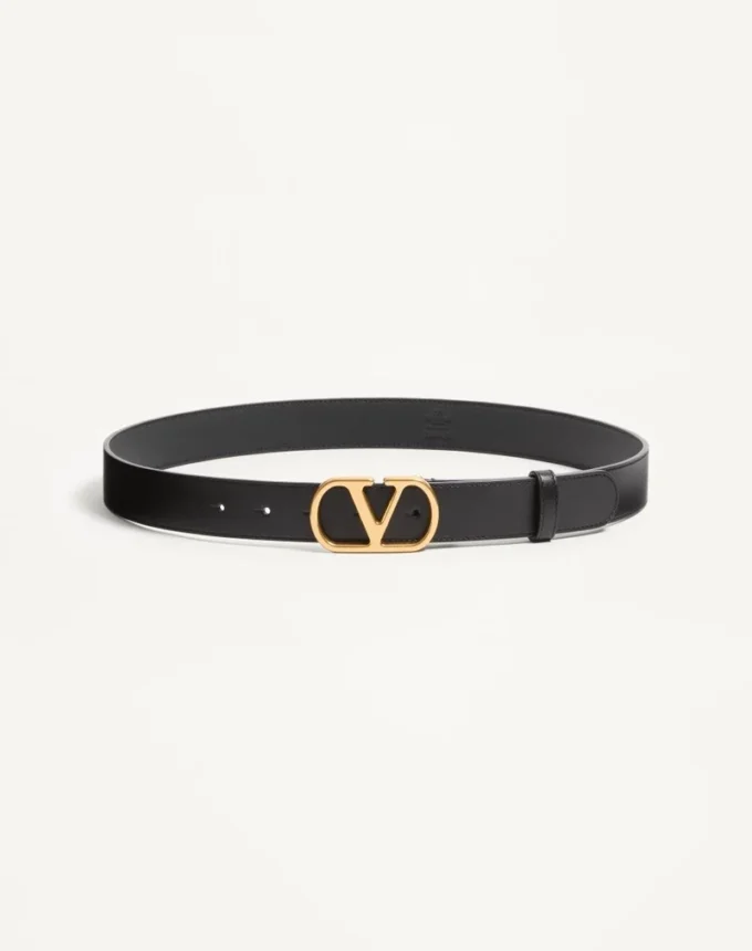 Ceinture Vlogo Signature en cuir de veau brillant 30 mm Ceinture Vlogo Signature en cuir de veau brillant 30 mm