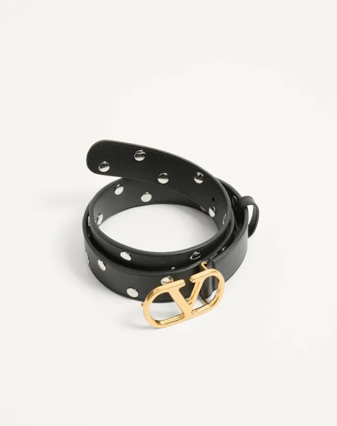 Ceinture VLogo Signature en cuir de veau brillant 30 mm