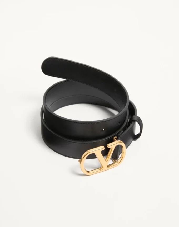 Ceinture Vlogo Signature en cuir de veau brillant 30 mm Ceinture Vlogo Signature en cuir de veau brillant 30 mm