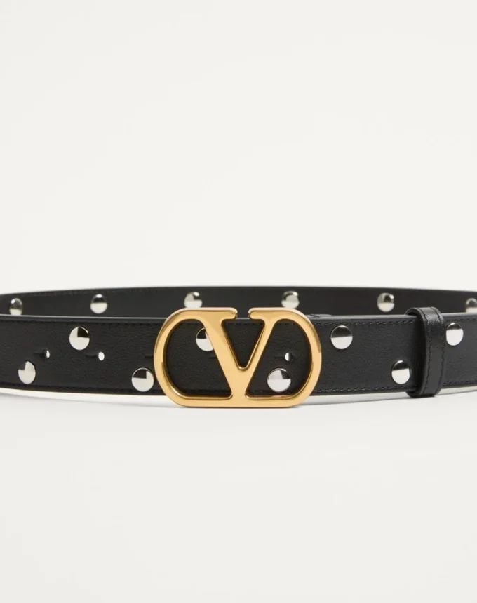 Ceinture VLogo Signature en cuir de veau brillant 30 mm