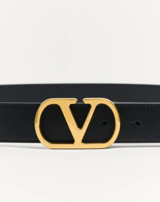 Ceinture Vlogo Signature en cuir de veau brillant 30 mm Ceinture Vlogo Signature en cuir de veau brillant 30 mm