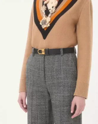Ceinture VLogo Signature en cuir de veau brillant 30 mm avec détail logo émaillé Ceinture VLogo Signature en cuir de veau brillant 30 mm avec détail logo émaillé