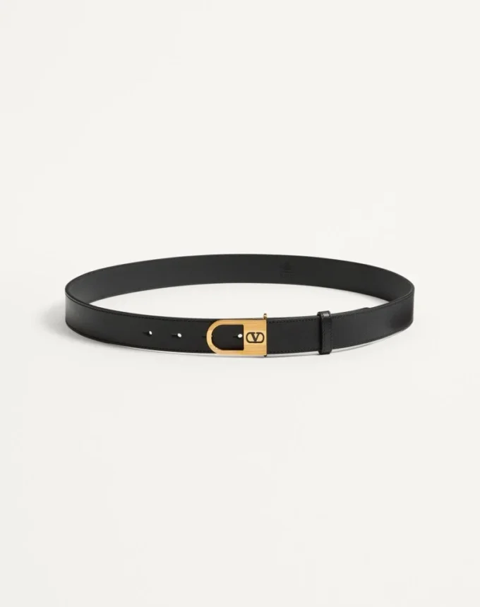 Ceinture VLogo Signature en cuir de veau brillant 30 mm avec détail logo émaillé Ceinture VLogo Signature en cuir de veau brillant 30 mm avec détail logo émaillé