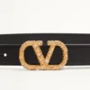 Ceinture Vlogo Signature en cuir de veau brillant avec cristaux 30 mm Ceinture Vlogo Signature en cuir de veau brillant avec cristaux 30 mm