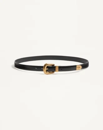Ceinture Vlogo Signature en cuir de veau brossé 20 mm