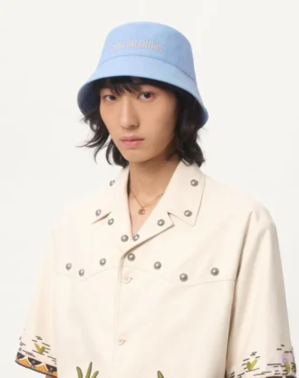 Chapeau bob en denim brodé Chez Valentino