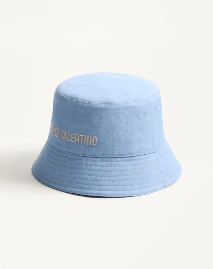 Chapeau bob en denim brodé Chez Valentino