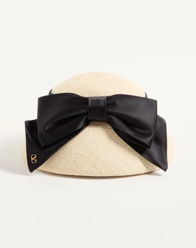 Chapeau bob Vlogo Signature en panama avec nœud en satin Chapeau bob Vlogo Signature en panama avec nœud en satin