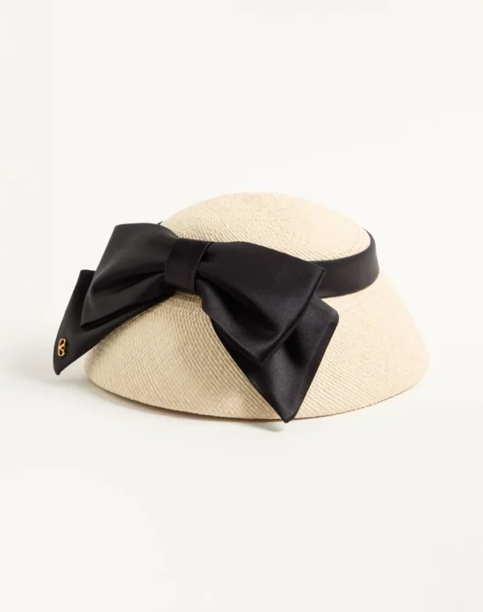 Chapeau bob Vlogo Signature en panama avec nœud en satin Chapeau bob Vlogo Signature en panama avec nœud en satin