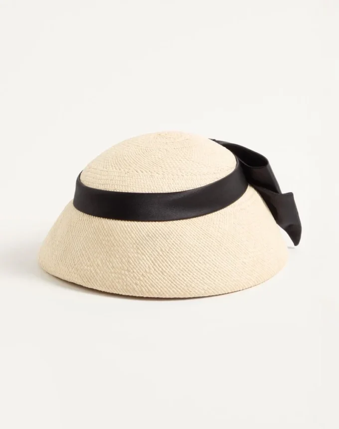Chapeau bob Vlogo Signature en panama avec nœud en satin Chapeau bob Vlogo Signature en panama avec nœud en satin