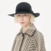 Chapeau Vlogo Signature en tissu lapin et velours avec nœud en taffetas Chapeau Vlogo Signature en tissu lapin et velours avec nœud en taffetas
