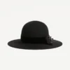 Chapeau Vlogo Signature en tissu lapin et velours avec nœud en taffetas Chapeau Vlogo Signature en tissu lapin et velours avec nœud en taffetas