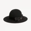 Chapeau Vlogo Signature en tissu lapin et velours avec nœud en taffetas Chapeau Vlogo Signature en tissu lapin et velours avec nœud en taffetas