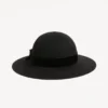 Chapeau Vlogo Signature en tissu lapin et velours avec nœud en taffetas Chapeau Vlogo Signature en tissu lapin et velours avec nœud en taffetas