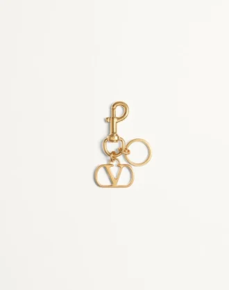 Charm métallique Vlogo Signature avec porte-clés