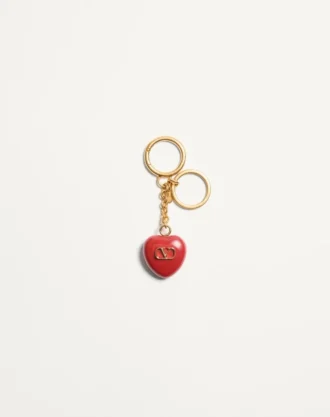Charm pour sac Coeur Royal avec porte-clés en métal et émail