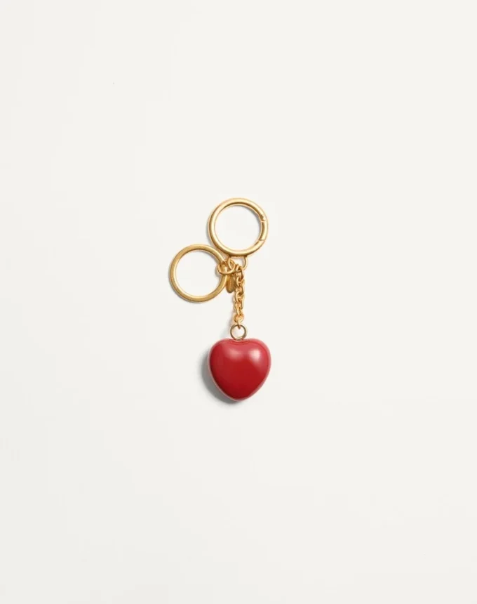Charm pour sac Coeur Royal avec porte-clés en métal et émail Charm pour sac Coeur Royal avec porte-clés en métal et émail