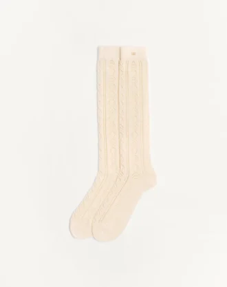 Chaussettes en coton perforé avec logo V