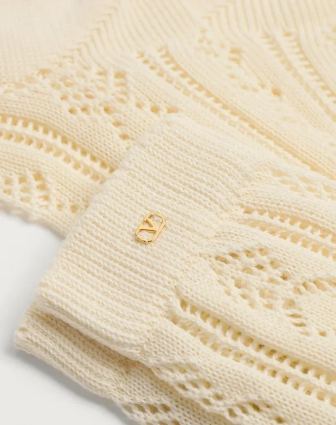Chaussettes en coton perforé avec logo V
