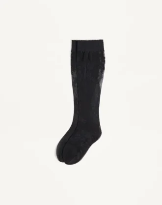 Chaussettes hautes en lycra à motif floral Chaussettes hautes en lycra à motif floral