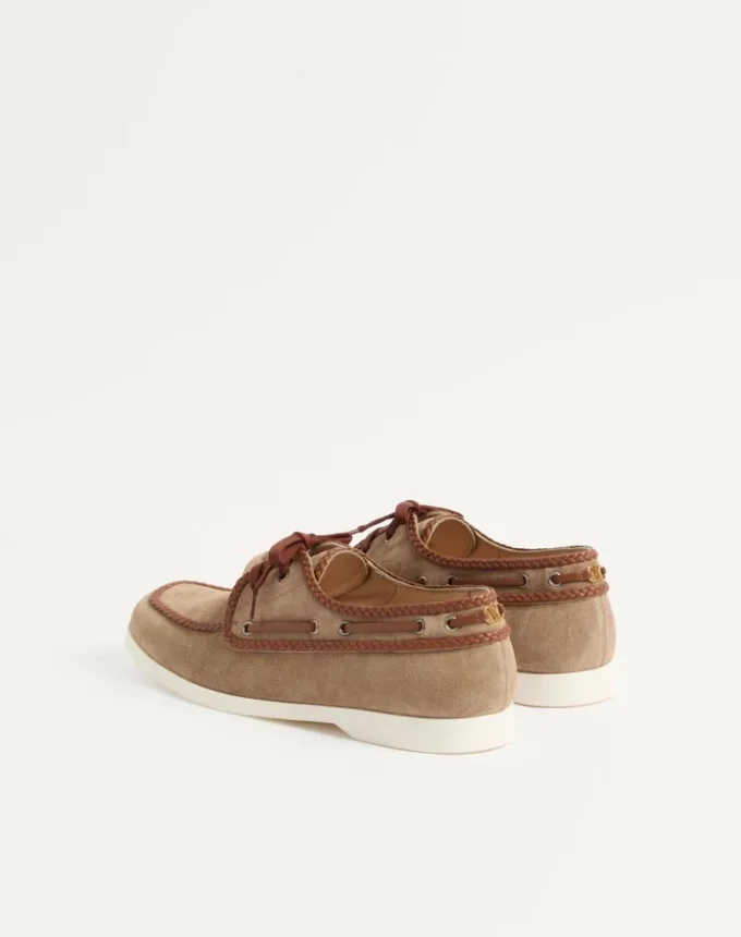 Chaussures bateau en cuir croûte et nappa Palm Avenue