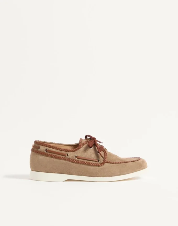 Chaussures bateau en cuir croûte et nappa Palm Avenue