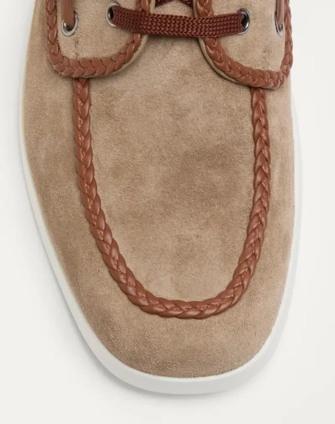 Chaussures bateau en cuir croûte et nappa Palm Avenue
