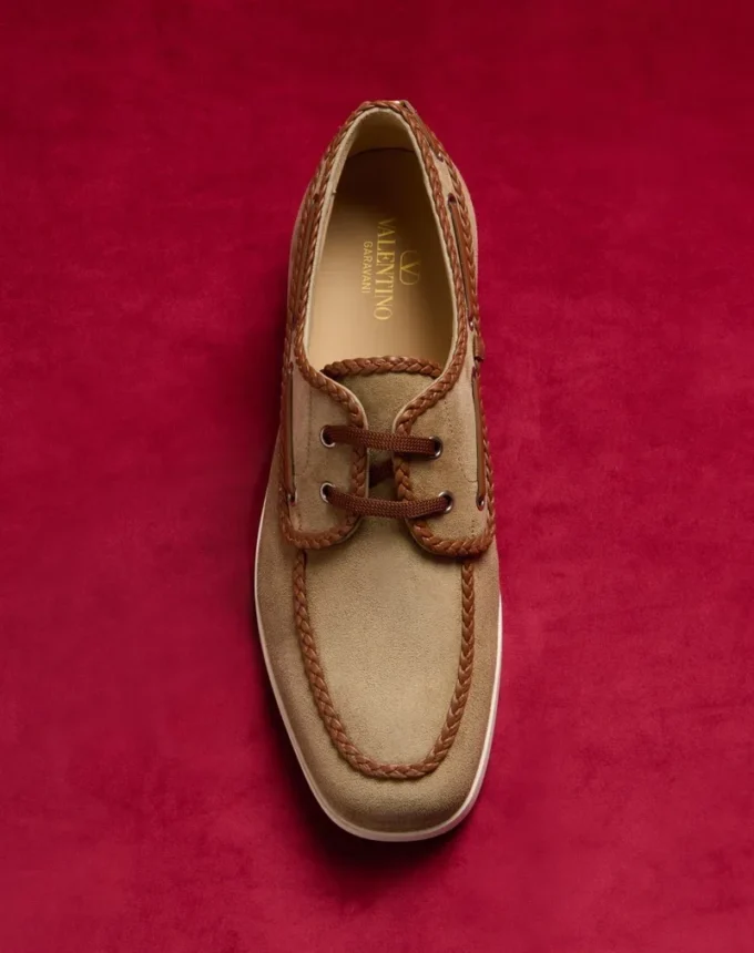 Chaussures bateau en cuir croûte et nappa Palm Avenue