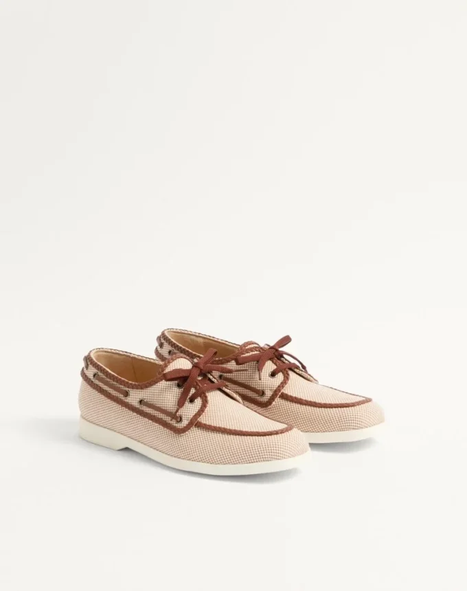 Chaussures bateau en toile et cuir nappa Palm Avenue