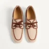 Chaussures bateau en toile et cuir nappa Palm Avenue