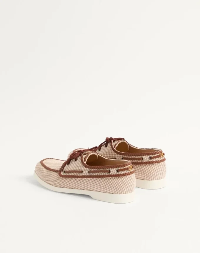Chaussures bateau en toile et cuir nappa Palm Avenue