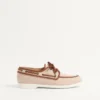 Chaussures bateau en toile et cuir nappa Palm Avenue