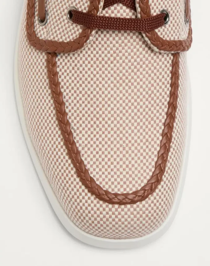 Chaussures bateau en toile et cuir nappa Palm Avenue