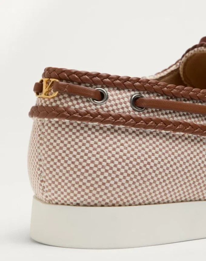 Chaussures bateau en toile et cuir nappa Palm Avenue