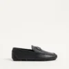 Chaussures de conduite en cuir de veau grainé Vlogo Signature
