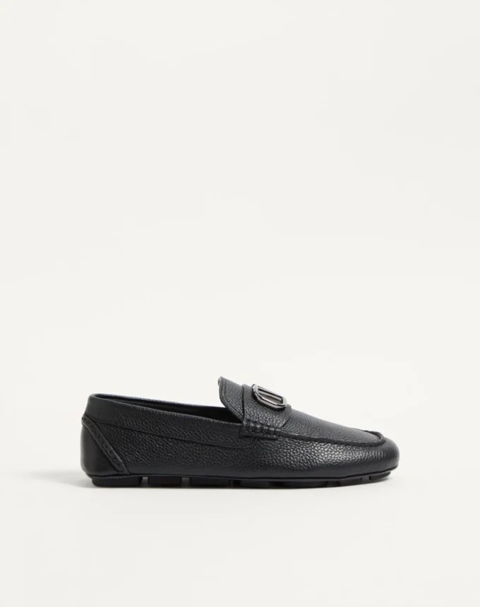 Chaussures de conduite en cuir de veau grainé Vlogo Signature