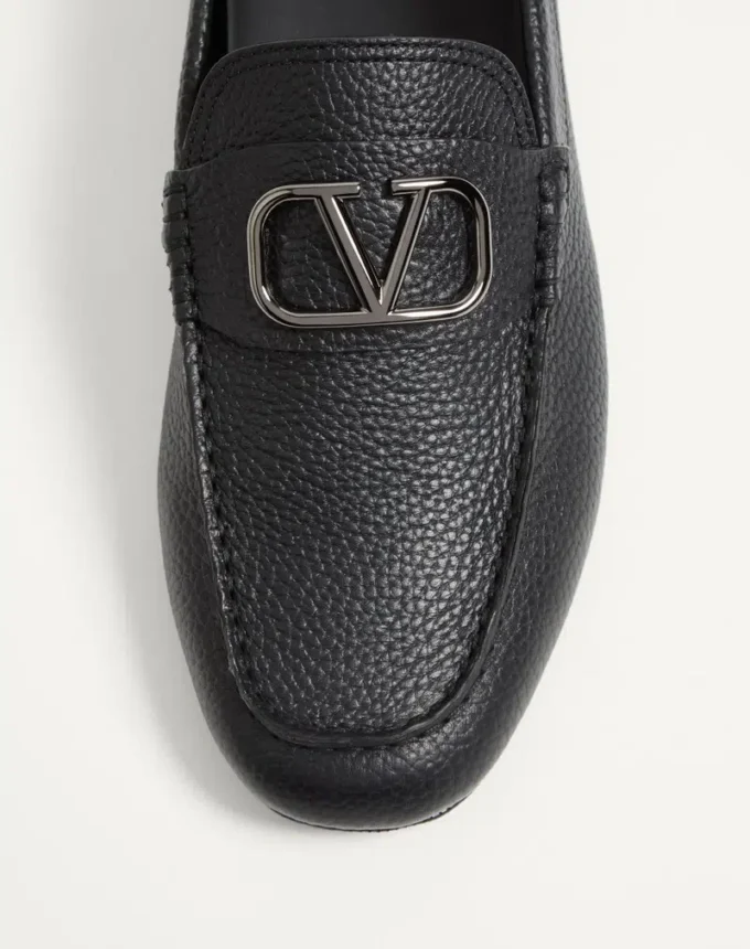 Chaussures de conduite en cuir de veau grainé Vlogo Signature