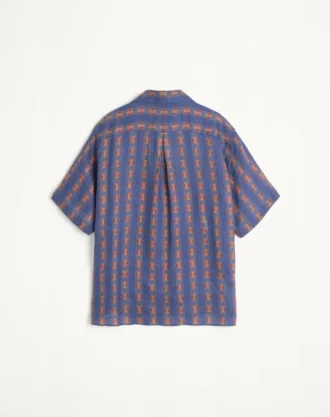 Chemise de bowling en lin avec imprimé Voyage Imaginaire