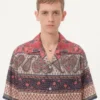 Chemise de bowling en mousseline de coton avec imprimé Voyage Imaginaire et passementerie Chemise de bowling en mousseline de coton avec imprimé Voyage Imaginaire et passementerie