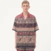 Chemise de bowling en mousseline de coton avec imprimé Voyage Imaginaire et passementerie Chemise de bowling en mousseline de coton avec imprimé Voyage Imaginaire et passementerie