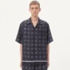 Chemise de bowling en twill de soie avec imprimé Opticool Chemise de bowling en twill de soie avec imprimé Opticool