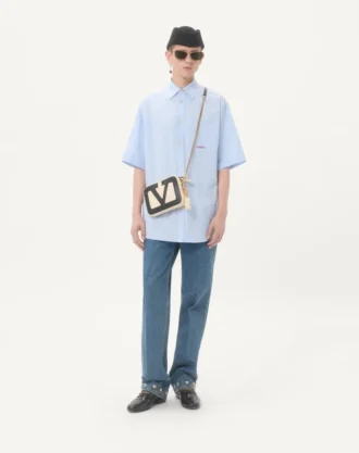 Chemise en coton brodée